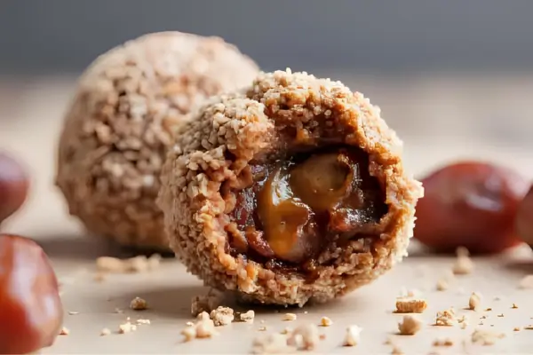 Bolinha de energia com tâmaras e cacau