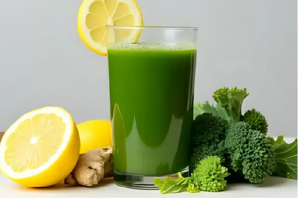 Suco Verde Detox com Couve, Limão e Gengibre