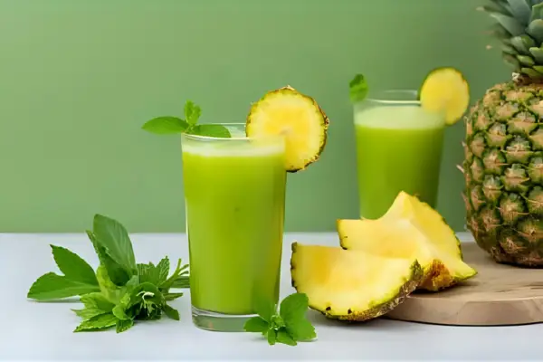Suco Verde com Abacaxi e Hortelã