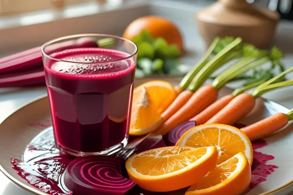 Suco de Beterraba com Laranja e Cenoura