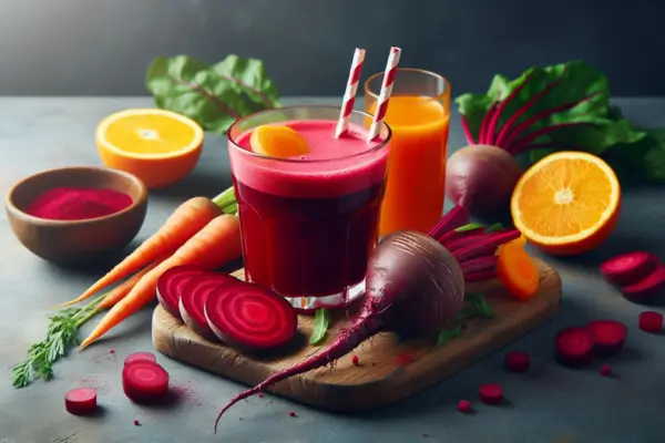 Suco de Beterraba com Laranja e Cenoura
