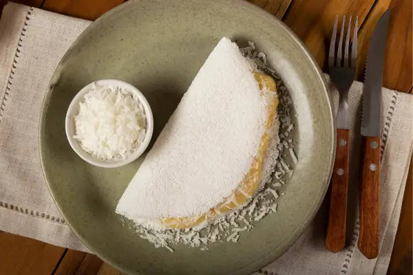 Tapioca Doce com Creme de Banana e coco
