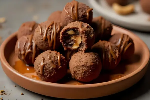 Trufas de Castanha-de-Caju com Cacau e Melado