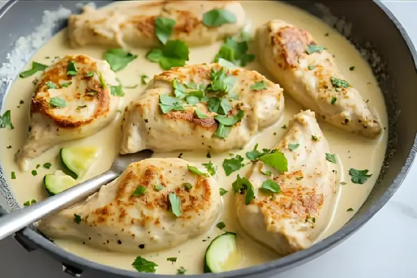 Frango Cremoso com Abobrinha e Requeijão