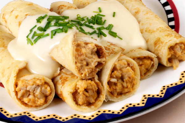Panqueca de Couve-flor com Frango Desfiado