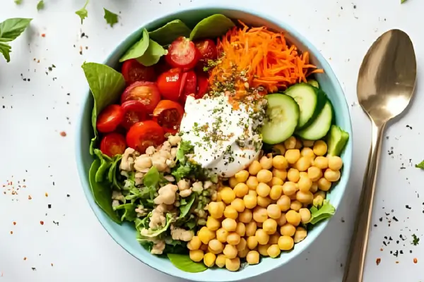 Salada Colorida com Molho de Iogurte
