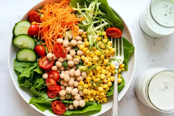 Salada Colorida com Molho de Iogurte