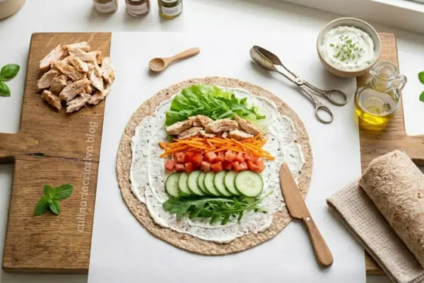 Wrap Integral com Frango - Passo 3