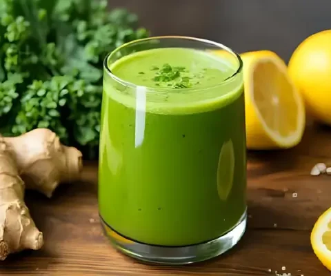 Suco Verde Detox com Couve, Limão e Gengibre