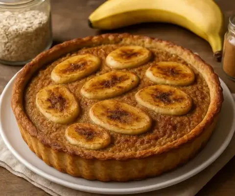 Torta Fit de Banana com Aveia e Canela Assada no Forno