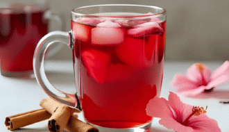 chá de hibisco com canela