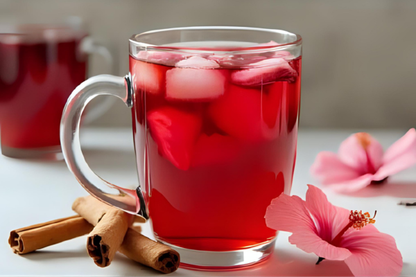 chá de hibisco com canela