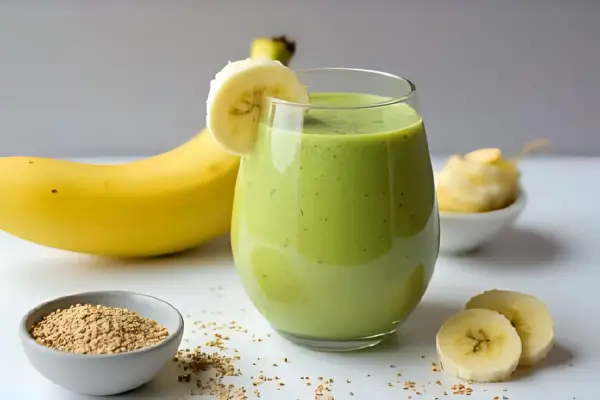 smoothie de abacate com banana e linhaça