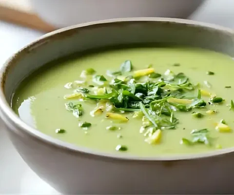 Sopa Cremosa de Abobrinha e Manjericão