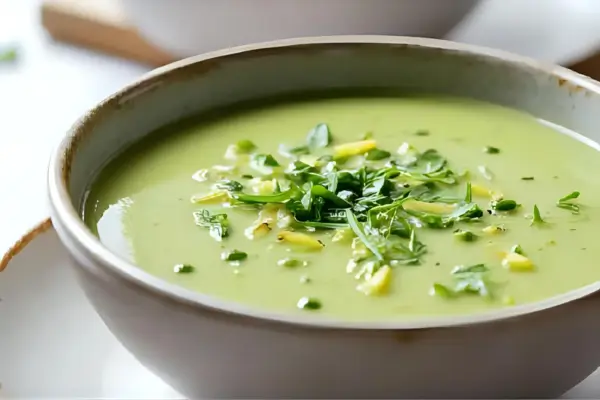 Sopa Cremosa de Abobrinha e Manjericão